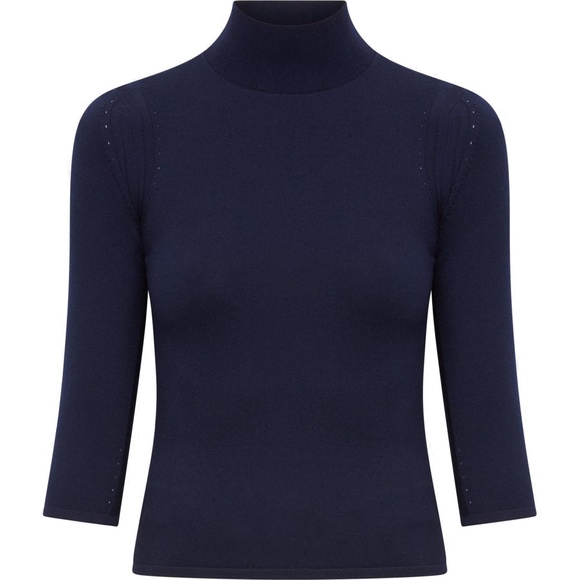 COPY - Blue Fitted Turtleneck Shell Navy - Picture 4 of 5